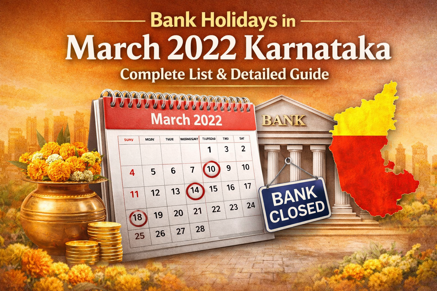 Bank Holidays in March 2022 Karnataka: Complete List & Detailed Guide