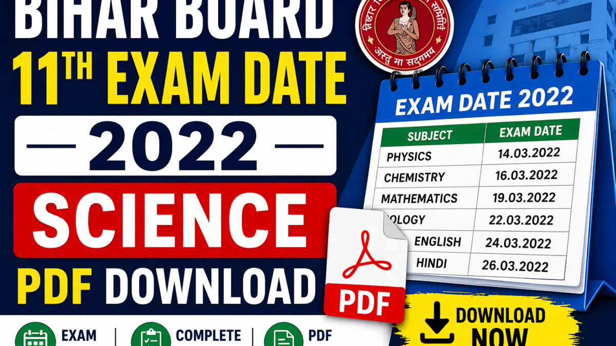 Bihar Board 11th Exam Date 2022 Science PDF Download- पूर्ण मार्गदर्शिका