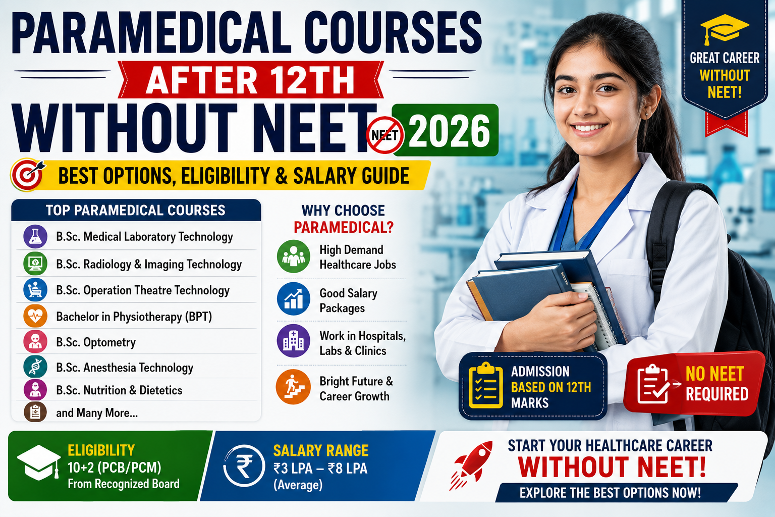 Paramedical Courses After 12th Without NEET 2026