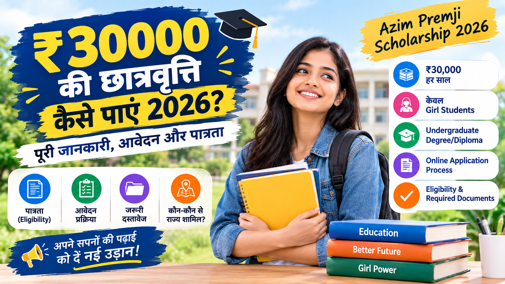 ₹30000 की छात्रवृत्ति 2026 – Azim Premji Scholarship, पात्रता और आवेदन प्रक्रिया